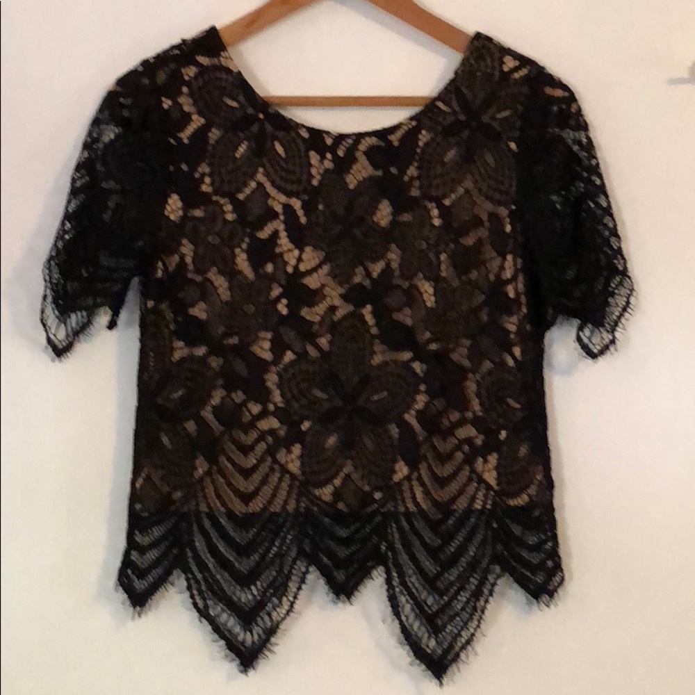 Sheer black lace blouse